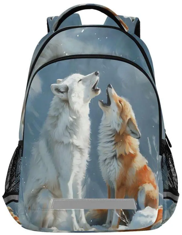 Main image of Arctic Wolf and Fox Backpacks Travel Laptop Daypack School Book Bag for Men Women Teens Kids
