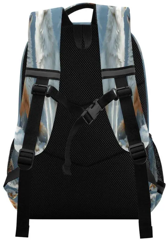 Alt view image 4 of 5 - Arctic Wolf and Fox Backpacks Travel Laptop Daypack School Book Bag for Men Women Teens Kids