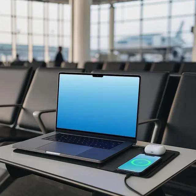 Alt view image 5 of 5 - nexxtech 4-in-1 Laptop Sleeve/Case with Mag Safe Charging, PU Leather (13-14inch) Tech Folio | Black | Soft Shell (Foldable)