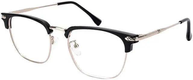 Main image of HOKETOP Blue Light Blocking Glasses for Women/Men Anti-Fatigue Computer Monitor Gaming Glasses Prevent Headaches Glasses, Arrow Browline Silver/Black