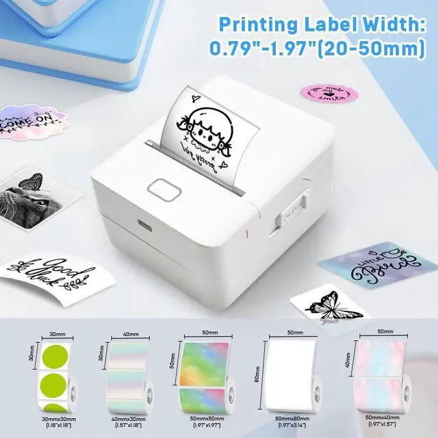 Alt view image 3 of 5 - KAYSION The SK20 Thermal Printer is Lightweight at 212g, Easy to Carry, and Pocket-Sized. Its eco-Friendly, Mess-Free, and Needs no Ink cartridgesPerfect Printing(White)