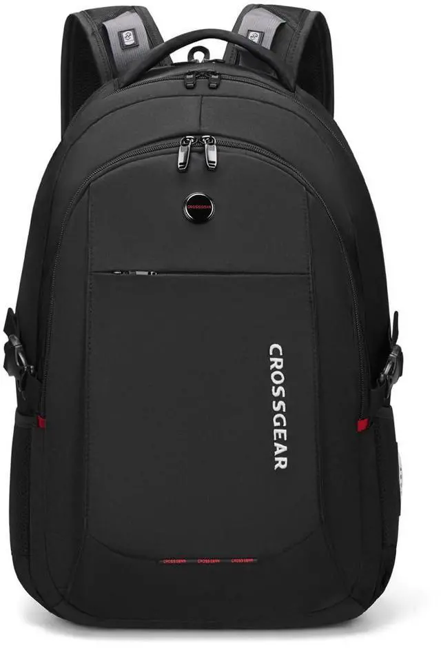 Main image of CROSSGEAR Travel Laptop Backpack for Men, 15.6-Inch Large Computer Business Backpack, Multi-pocket, USB Port, Breathable Padded, Water Resistant Work Casual Daypacks