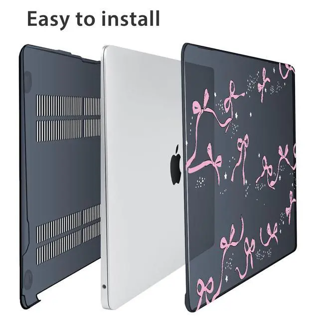 Alt view image 5 of 5 - HOHAIYOO Compatible with MacBook Pro 13 inch Case M2 2024 2023 2022-2016 A2338 M1 A2251 A2289 A2159 A1989 A1706, Plastic Hard Shell Case & Keyboard Cover & Screen Protector &Webcam Cover, Bows-b