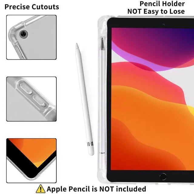 Alt view image 3 of 5 - MAYCARI Teddy Bear Red Bows Fashion Case for iPad 10.9 inch 2022 with Pencil Holder, Original Pattern iPad 10th Generation Soft TPU Back Protective Cover Shell, Auto Sleep/Wake Slim Shell - White