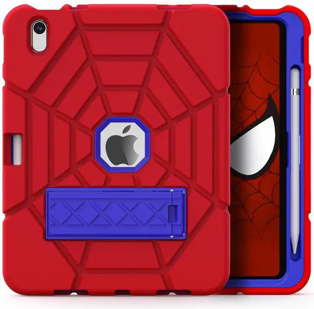 Main image of Grifobes Kids Case for iPad A16 11th Generation 2025 11-inch/iPad 10th Generation 2022 10.9 inch, Heavy Duty Shockproof Rugged 11/10 Gen Cover with Pencil Holder/Stand Boy Children (Red+Blue)