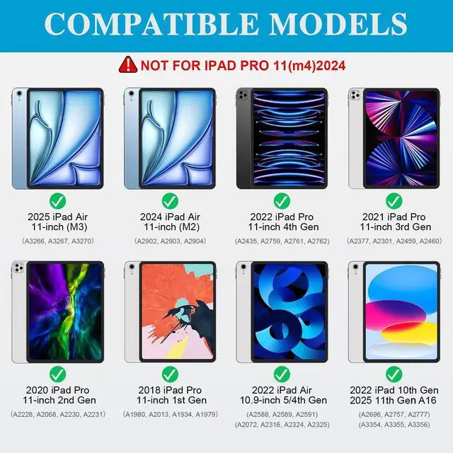 Alt view image 2 of 4 - iPad Air 11 inch Case with Keyboard (M3 M2 2025 2024),Pro 11,iPad A16 11th/10th,Flex Magnetic Detachable Keyboard with Trackpad,Backlit Keys,Adjustable Stand,Slim for Air 5th/4th Gen 10.9 inch (Gray)