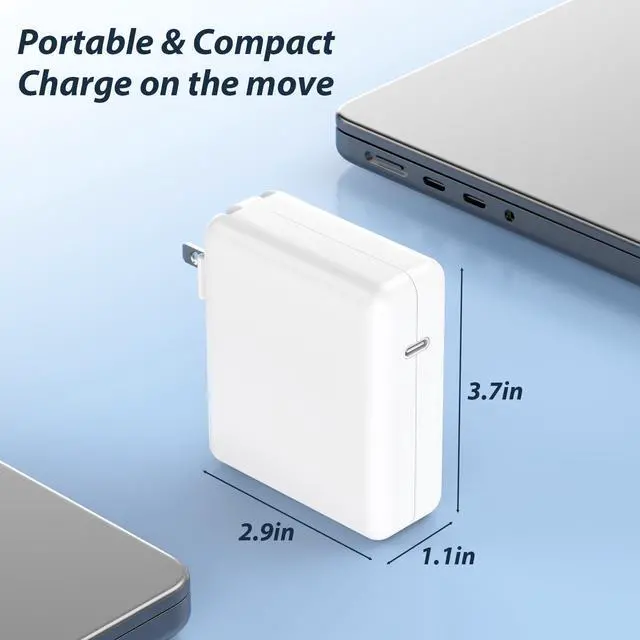 Alt view image 5 of 5 - 140W Charger for MacBook Pro Fast GaN Charger Power Adapter, Compatible with MacBook Pro 16, 15, 14, 13 Inch, MacBook Air 13 Inch, iPad Pro 2024/2023/2022/2011,M1 M2 M3,Included 6.6ft USB C to C Cable