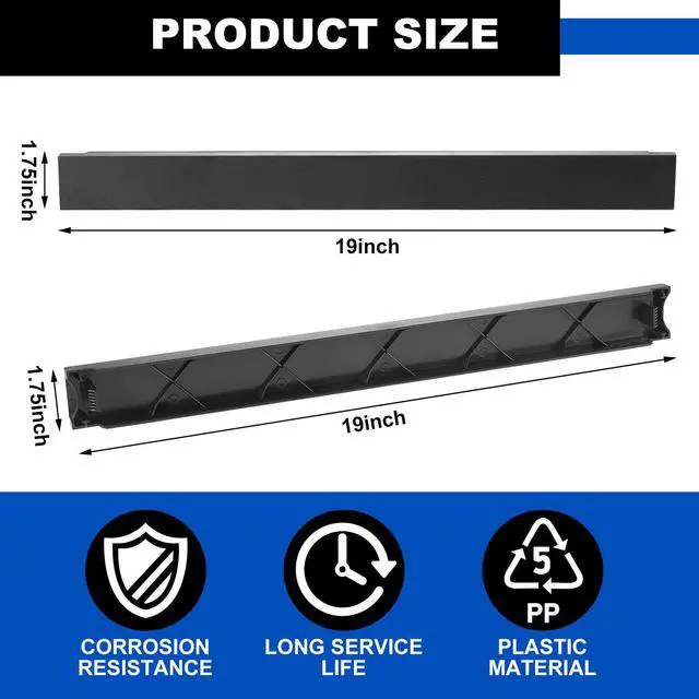 Alt view image 3 of 5 - Dunzy 10 Pcs 1u Blank Panel 1u Rack Blank Disassembled Plastic Mount Blanking Panel for 19 Inch Server Rack Cabinet or Enclosure, Black