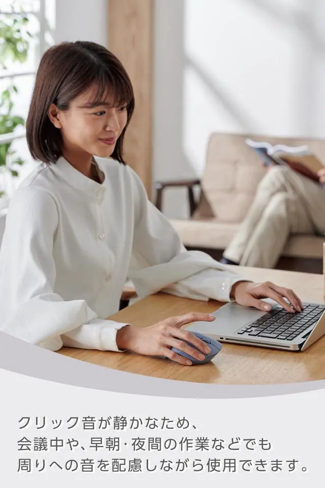 Alt view image 4 of 5 - ELECOM Shellpha Bluetooth Wireless Mouse, Silent Click, Ergonomic 5 Programmable Buttons, Connect Up to 3 Devices, 2.4GHz USB Multi-Device Connection, 2000 DPI, PC Laptop Mac Mouse (Navy Blue)