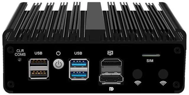 Alt view image 2 of 5 - AdvanElink Micro Firewall N150 (Upgraded N100), Quad Cores Low-Power Fanless Mini PC, 4 x 2.5GbE i226 LAN, RJ45 COM, 8GB DDR5 128GB SSD, WiFi/4G/3G SIM Slot