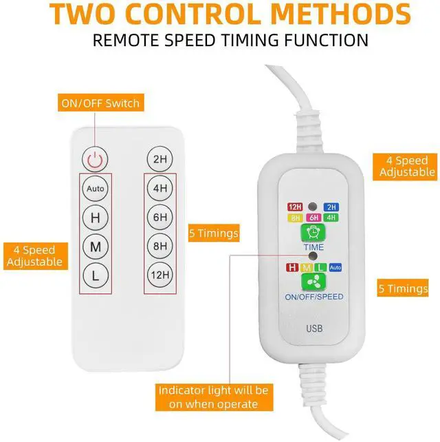 Alt view image 3 of 5 - USB Powered Small Ceiling Fan 6 Blades Quiet DC 5V USB Hanging Fans for Indoor Outdoor RV Bed Room Dorm Desk Travel Camping Tent Cubicle Mini Portable Canopy Fans (White Remote Control)