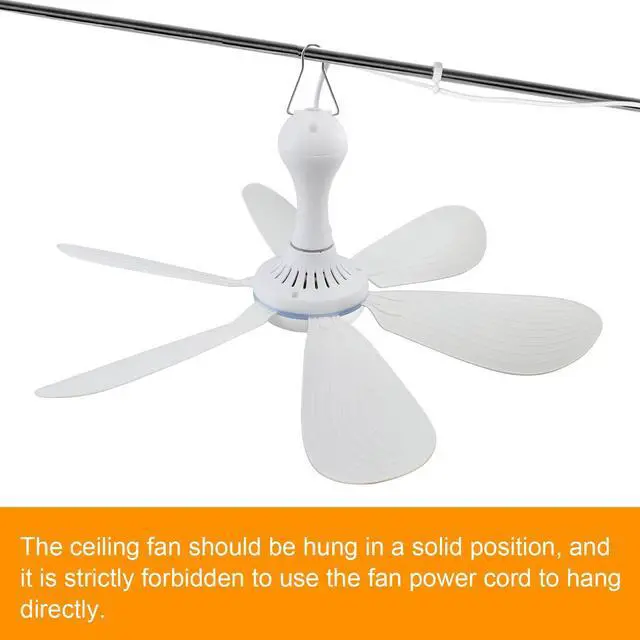 Alt view image 4 of 5 - USB Powered Small Ceiling Fan 6 Blades Quiet DC 5V USB Hanging Fans for Indoor Outdoor RV Bed Room Dorm Desk Travel Camping Tent Cubicle Mini Portable Canopy Fans (White Remote Control)