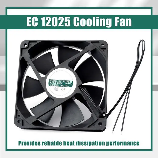 Alt view image 2 of 5 - YUXIVCNE XY-12025B2H EC 12025 Cooling Fan High-Volume Boosting Fans 12mm Case 220V 0.05A Parts Replace XY12025B2H Black Plastic for Industrial Equipment