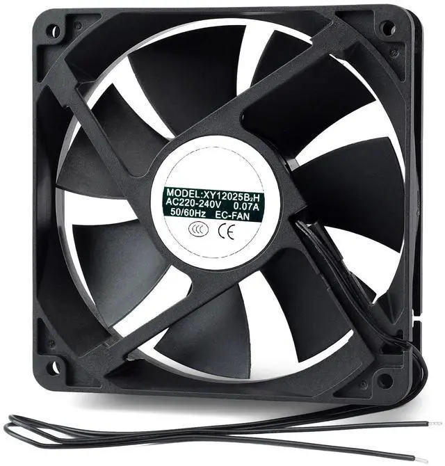 Main image of YUXIVCNE XY-12025B2H EC 12025 Cooling Fan High-Volume Boosting Fans 12mm Case 220V 0.05A Parts Replace XY12025B2H Black Plastic for Industrial Equipment