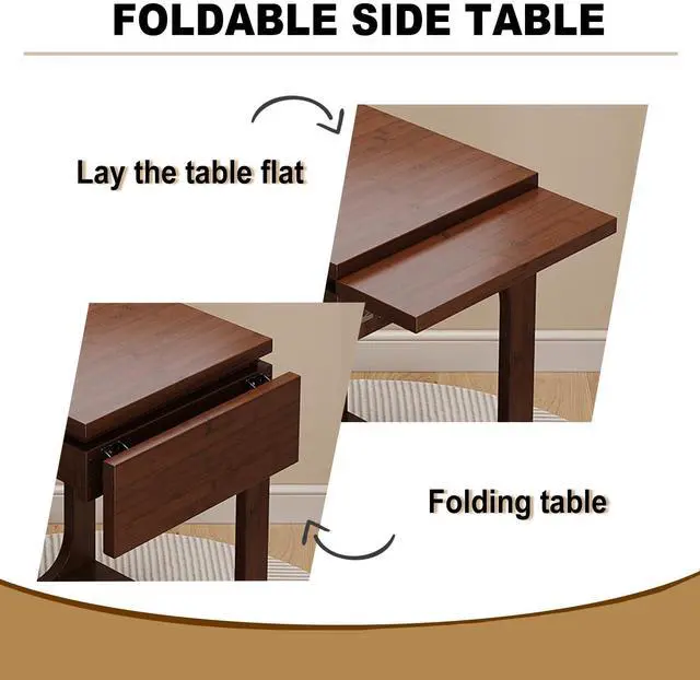 Alt view image 3 of 5 - ZELLOXY Wood C-Shaped End Table, Mobile Couch Side Table with Adjustable Tilting Top, Laptop Side Table with 5 Tilt Angle Adjustments, TV Tray Table with Rolling Wheels, Storage Shelf