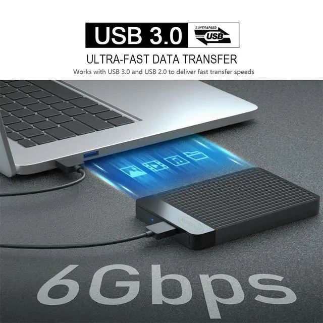 Alt view image 3 of 5 - Tianken Portable External Hard Drive Ultra Slim 2.5'' USB 3.0 HDD Storage for Mac, PC, Laptop, PS4, Xbox one (500GB)