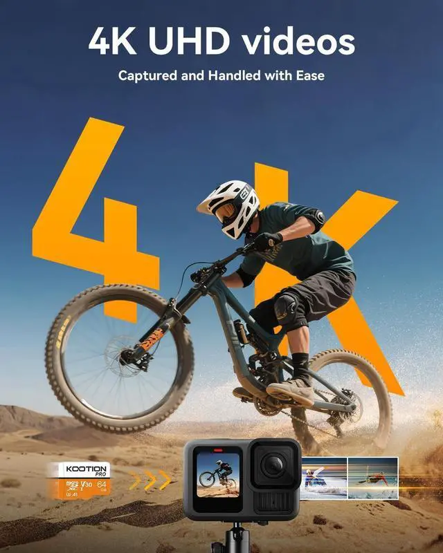 Alt view image 3 of 5 - KOOTION 64GB Micro SD Card 3 Pack, U3 High-Speed microSDXC Memory Card, A1, V30 TF Flash Memory Card for 4K Video Recording