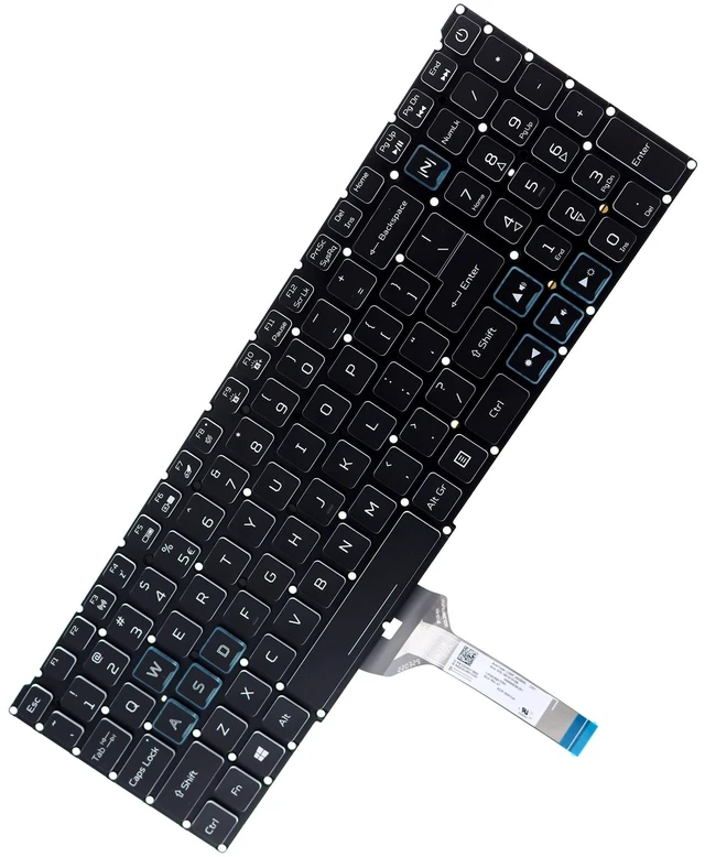 Main image of Deal4GO White Letter RGB Colorful Backlit Keyboard Replacement for Acer AN515-57 AN515-45 AN515-46 PH315-52 PH315-53 PH315-54 PH315-53-72XD PH315-52-78VL