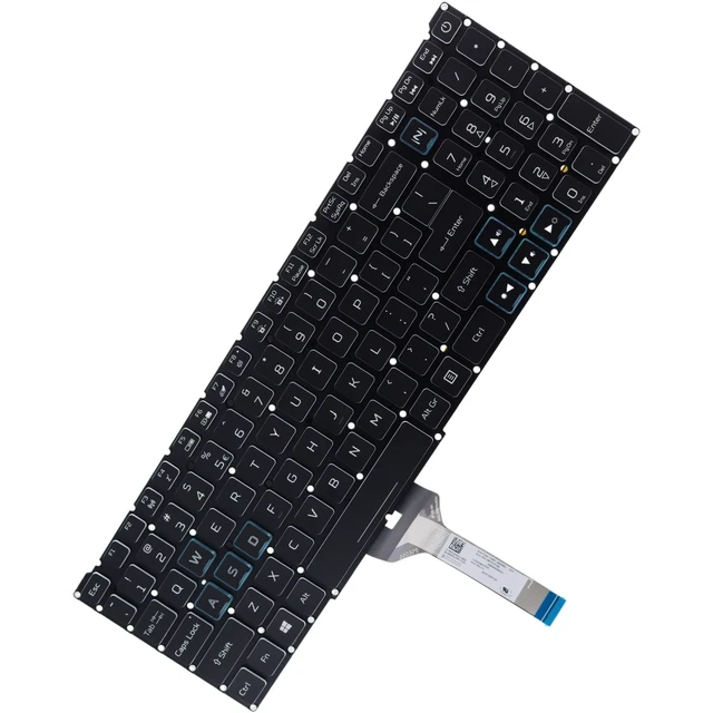 Alt view image 3 of 4 - Deal4GO White Letter RGB Colorful Backlit Keyboard Replacement for Acer AN515-57 AN515-45 AN515-46 PH315-52 PH315-53 PH315-54 PH315-53-72XD PH315-52-78VL