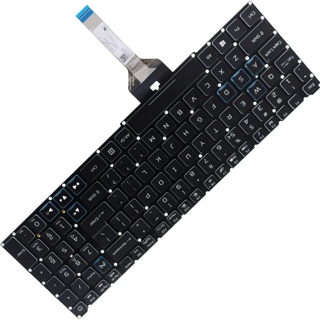 Alt view image 4 of 4 - Deal4GO White Letter RGB Colorful Backlit Keyboard Replacement for Acer AN515-57 AN515-45 AN515-46 PH315-52 PH315-53 PH315-54 PH315-53-72XD PH315-52-78VL