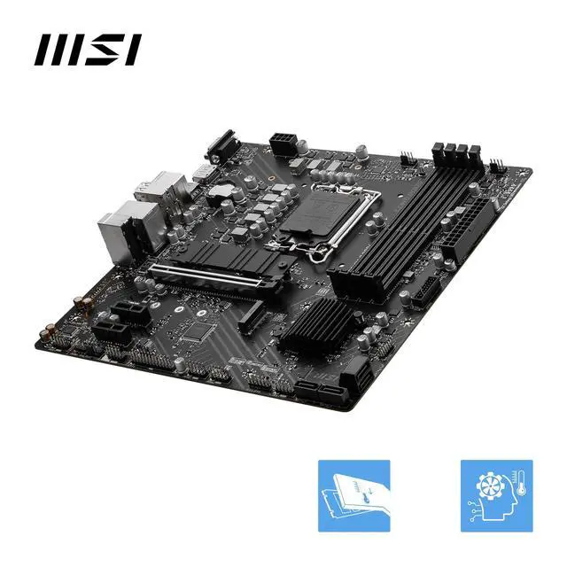 Alt view image 4 of 5 - MSI PRO B760M-P DDR4 mATX Motherboard, 4X DDR4~128GB, 1x PCI-E x 16, 2X PCI-E x 1, 2X M.2, 4X SATA, 1x USB 3.2, 4X USB 2.0, 1x USB-C