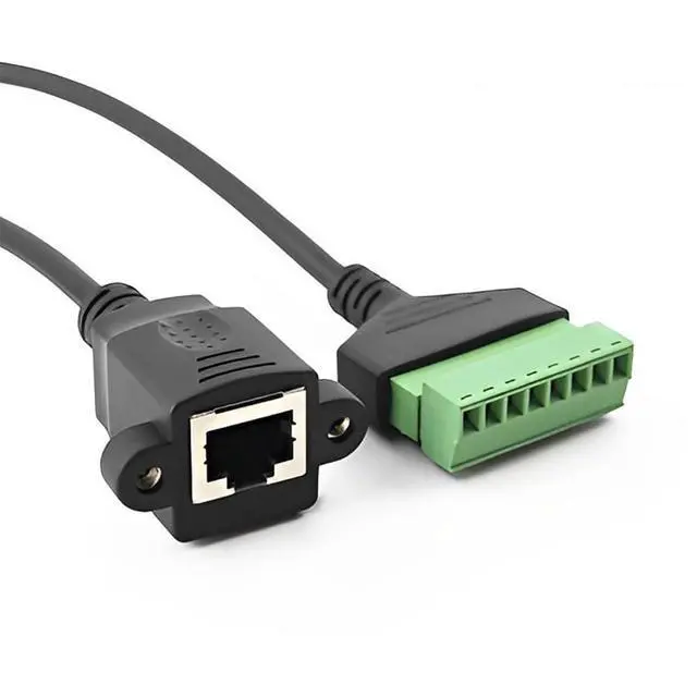 Alt view image 2 of 5 - Teansic 4PCS 1ft RJ45 Female Plug to 8 Pin Screw Terminal Connector,RJ45 8P8C Screw Terminal for Cat6 Cat5 Ethernet Extender AV CCTV UTP DVR Network Adapter Extension Cord(Female)