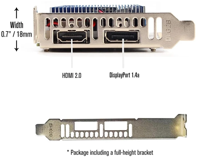 Alt view image 4 of 5 - SRhonyra GT 1030 4GB Low Profile Graphics Card