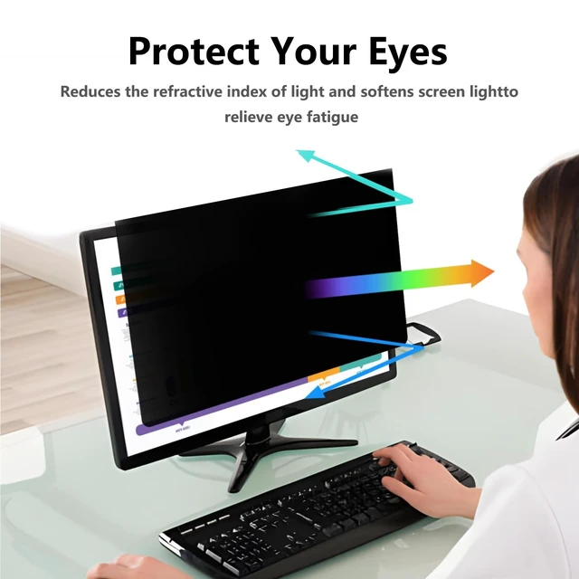 Alt view image 5 of 5 - 2 Pack 23.8 Inch Computer Privacy Screen Shield for 16:9 Widescreen Desktop