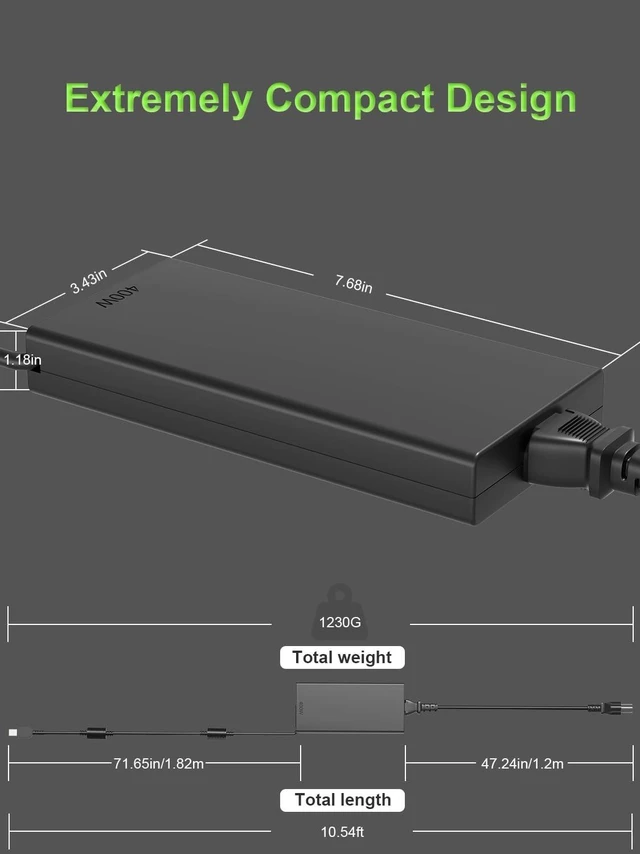 Alt view image 4 of 5 - PowerPortnerLink 400W Charger for Lenovo Legion Pro Laptop