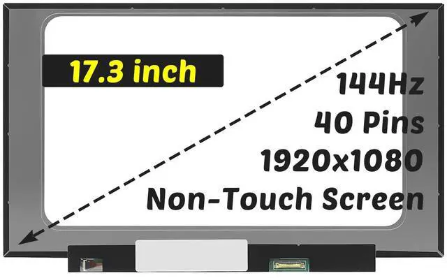 Alt view image 2 of 5 - Replacement for ASUS ROG Strix G731G G731GU GL731G GL704GV GL704GW G712LW G712LV AN517-54 DP/N: M50442-001 M51680-001 1920X1080 17.3 inch 144HZ 40 Pins LCD Non-Touch Screen Display Digitizer Panel
