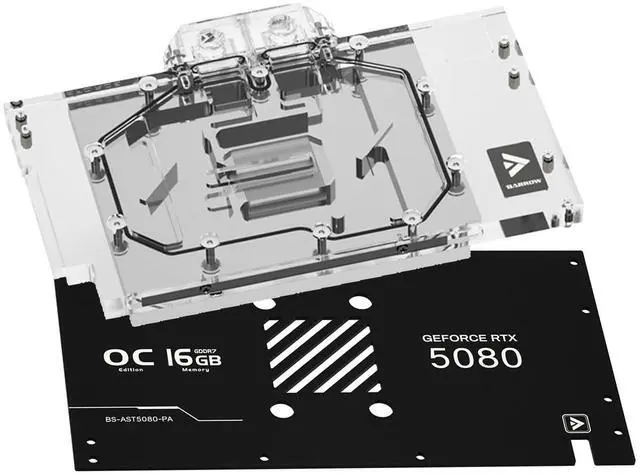 Main image of Barrow GPU Water Block for ASUS TUF RTX 5080 RTX 5070 Ti, Full-Cover GPU Waterblack Include Backplate, Copper Base Cooling, Designed for High-Load Gaming Water Cooling