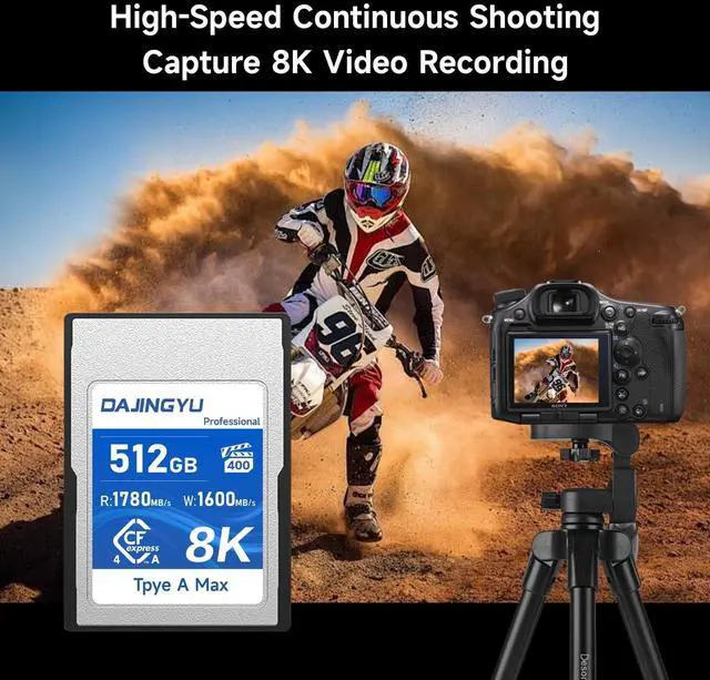 Alt view image 5 of 5 - DAJINGYU 512GB CFexpress Type A Memory Card VPG400 Up to 1780/1600 MB/s Read/Write- Shooting Video and Photo in up to 8K RAW Compatible with Sony FX Camera