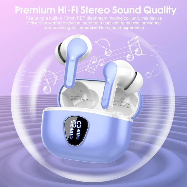 Alt view image 4 of 5 - Wireless Earbuds, Bluetooth 5.4 Headphones HiFi Stereo, Bluetooth Earbuds