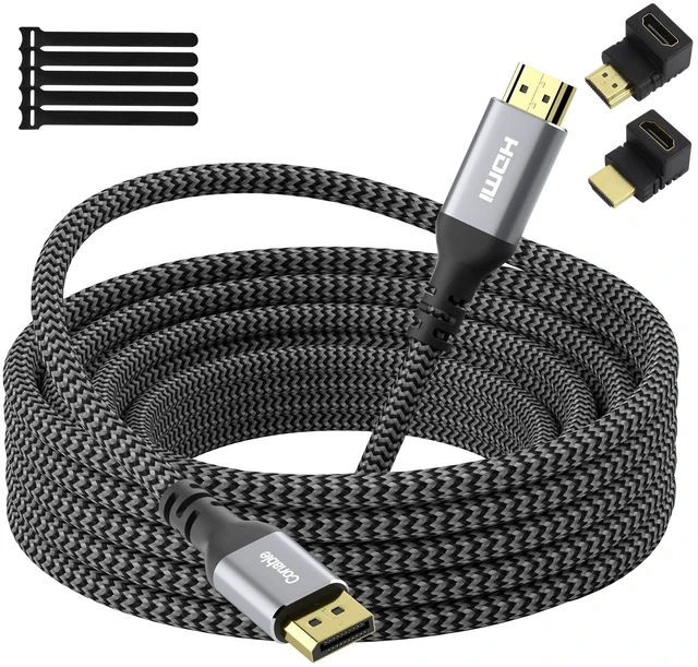 Main image of 4K@60Hz DisplayPort to HDMI Cable 15 FT, Active Uni-Directional, Braided