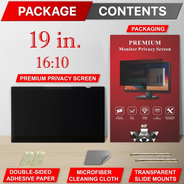 Alt view image 4 of 5 - APeiSi 19 Inch Privacy Screen Filter for 16:10 Widescreen Monitor