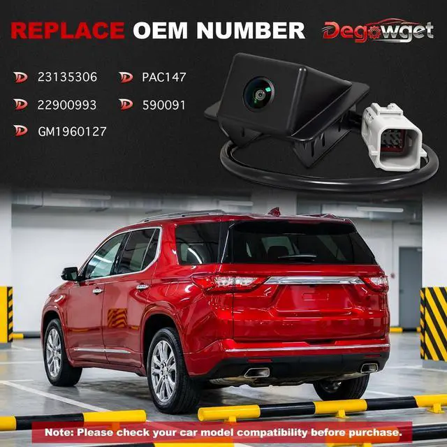 Alt view image 2 of 5 - Degowget Rear View Backup Camera 23135306 Compatible with Chevrolet Traverse 2013-2017 Park Assist Camera Replaces 590091 PAC147 GM1960127