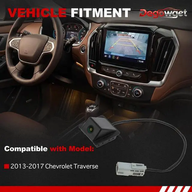 Alt view image 3 of 5 - Degowget Rear View Backup Camera 23135306 Compatible with Chevrolet Traverse 2013-2017 Park Assist Camera Replaces 590091 PAC147 GM1960127