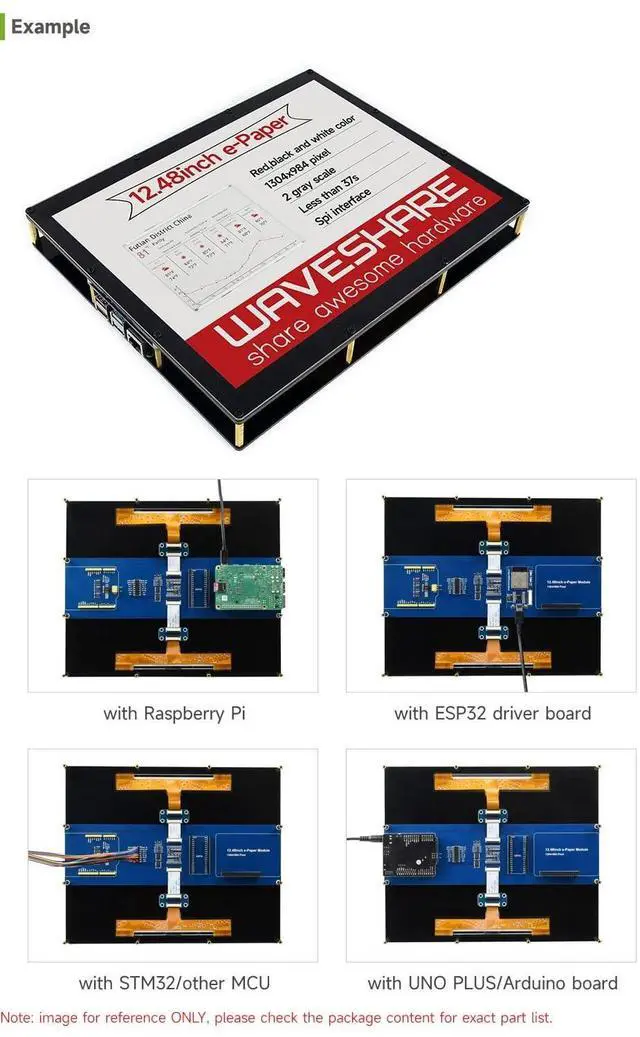 Alt view image 4 of 5 - waveshare 12.48inch E-Ink Display Module 1304984 Resolution Red/Black/White Three-Color Compatible with Raspberry Pi 4B/3B+/3A+/2B/B+/A+/Zero/Zero W/WH/Zero 2W CM3+/4