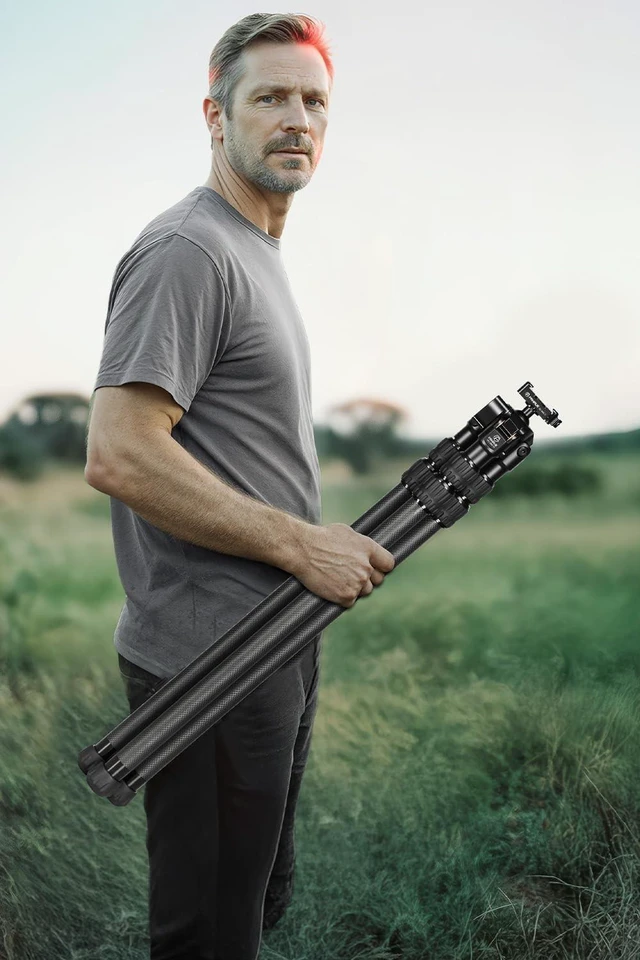 Alt view image 3 of 5 - FANAUE Carbon Fiber Tripod for Shooting,360 Degree BallHead,with Arca Swiss Quick Release Plateand Hands-Free Operation for Hunting, Shooting, and Outdoors - HTC-2830-30
