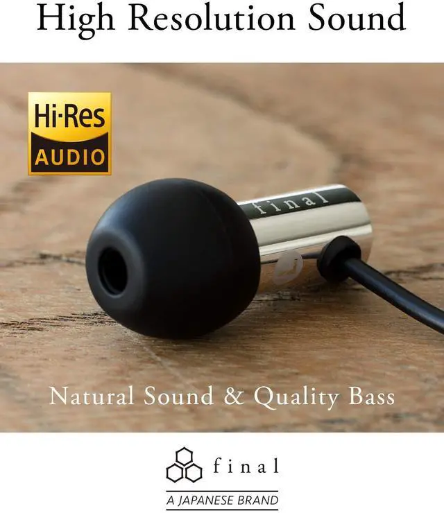 Alt view image 2 of 5 - Final FI-E3DSSC in Ear Isolating Earphones with Smartphone Controls and Microphone - Chrome/Black