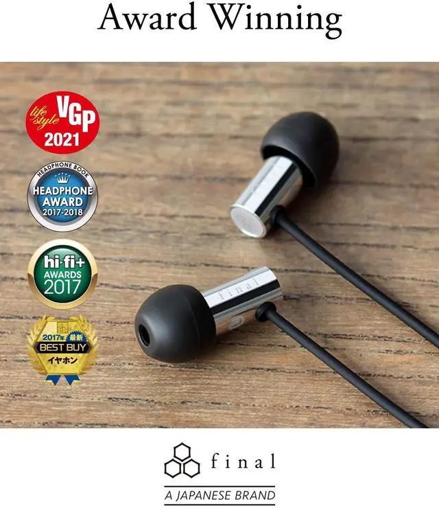 Alt view image 3 of 5 - Final FI-E3DSSC in Ear Isolating Earphones with Smartphone Controls and Microphone - Chrome/Black