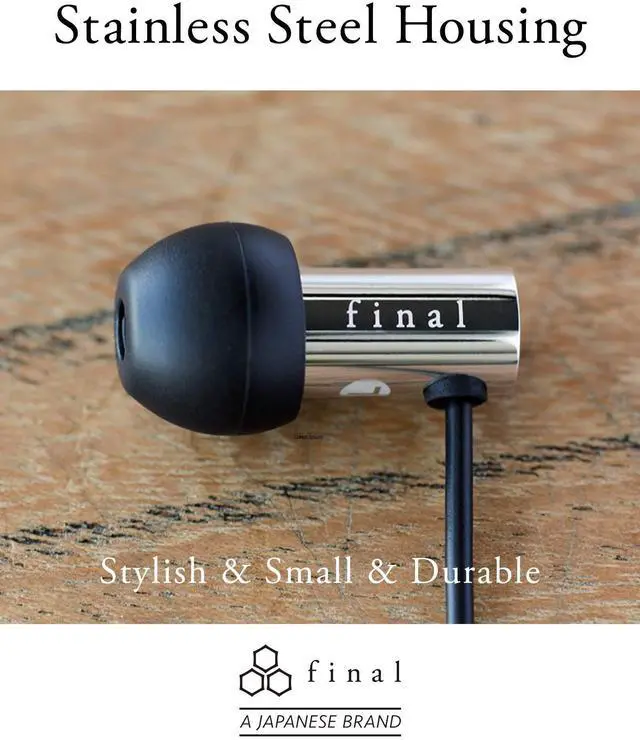 Alt view image 5 of 5 - Final FI-E3DSSC in Ear Isolating Earphones with Smartphone Controls and Microphone - Chrome/Black