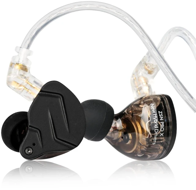 Main image of KZ ZSN PRO X Gaming Earbuds, HiFi in Ear Monitor IEM Headphones,1BA 1DD Earbud Headphone Dual Driver Drummer Musician Earphone Stereo Headset with Removable C Pin Cable for Church (NO Mic,Dark Black)