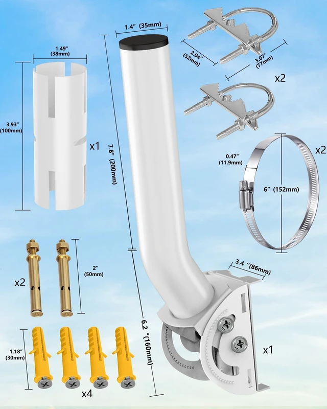 Alt view image 2 of 5 - Wall Mount for Starlink Mini, 160 Tilt Adjustable for Better Signal
