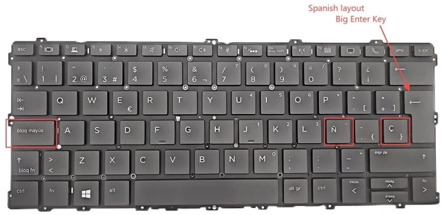 Alt view image 2 of 3 - Laptop Replacement Latin Spanish Layout (espanol teclado) for HP EliteBook X360 1020 G2 1030 G2 1030 G3 1030 G4 Laptop Keyboard Without Frame/with Backlit