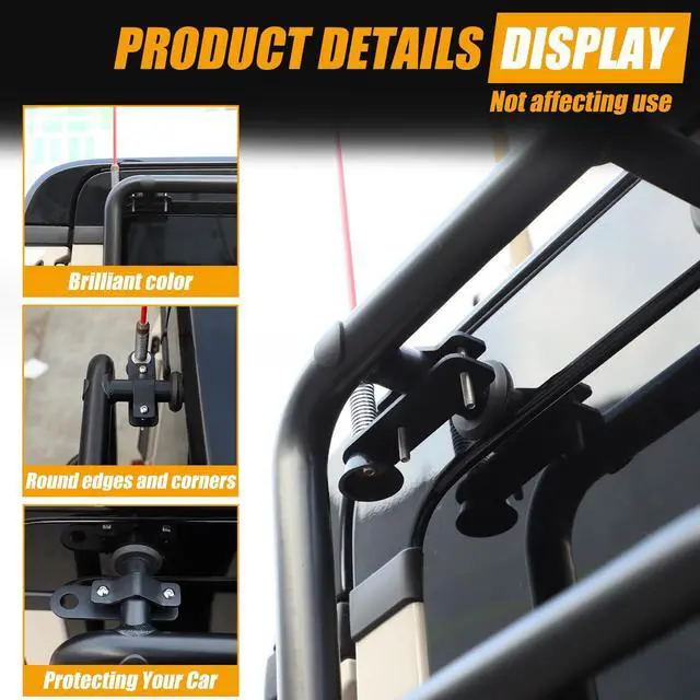 Alt view image 5 of 5 - Bekantogy Car Antenna Mount Compatible with Ineos Grenadier 2020-2024 Carbon Steel Rear Ladder Antenna Bracket Flagpole Holder Antenna Bracket Automotive Exterior Accessories
