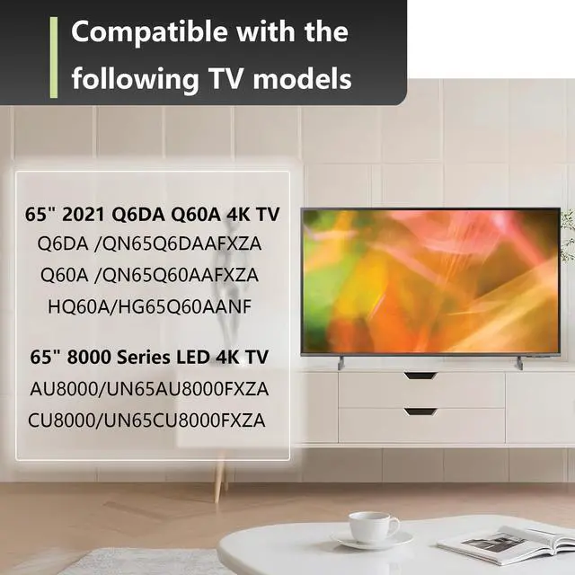 Alt view image 2 of 5 - Television Replacement Parts 65" AU8000 TV Stand Legs Compatible with Samsung 2021 AU8000 CU8000 Q60A Q6DA HQ60A Series 4K UN65AU8000FXZA UN65CU8000FXZA QN65Q60AAFXZA QN65Q6DAAFXZA HG65Q60AANF