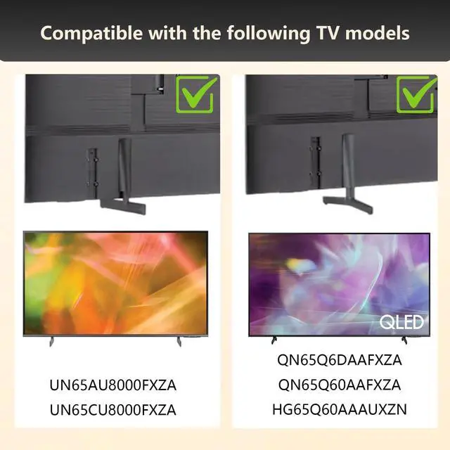 Alt view image 3 of 5 - Television Replacement Parts 65" AU8000 TV Stand Legs Compatible with Samsung 2021 AU8000 CU8000 Q60A Q6DA HQ60A Series 4K UN65AU8000FXZA UN65CU8000FXZA QN65Q60AAFXZA QN65Q6DAAFXZA HG65Q60AANF