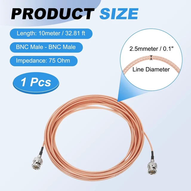 Alt view image 2 of 5 - MECCANIXITY 32.81FT 3G-SDI Cable, BNC HD-SDI Cable 75 Ohm RG179, Orange