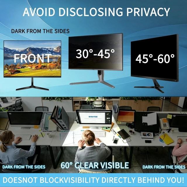 Alt view image 2 of 5 - J J-Dream 32 Inch Computer Monitor Privacy Screen, Anti Glare Filter